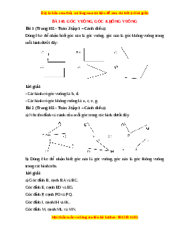 Giải Sgk Toán lớp 3 Bài 48: Góc vuông, góc không vuông (Cánh diều)
