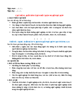 Giáo án HĐTN 10 Kết nối tri thức Chủ đề 10. Hiểu bản thân để chọn nghề phù hợp