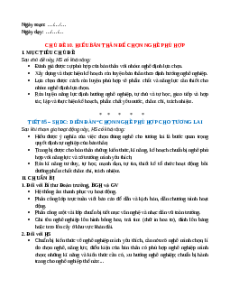 Giáo án HĐTN 10 Kết nối tri thức Chủ đề 10. Hiểu bản thân để chọn nghề phù hợp