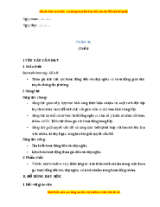 Giáo án Tuần 15 HĐTN lớp 4 Cánh diều