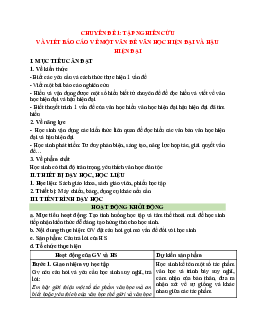 Giáo án Chuyên đề Ngữ văn 12 Cánh diều