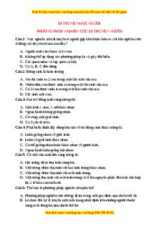 Trắc nghiệm Phương pháp nghiên cứu di truyền người Sinh học 9