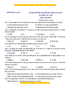 Đề thi thử Lịch sử Sở Cà Mau lần 2 năm 2023