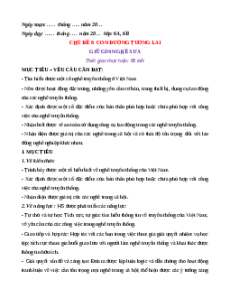 Giáo án Chủ đề 8. Con đường tương lai