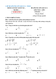 Đề thi giữa kì 2 Toán 8 Kết nối tri thức Cấu trúc mới - Đề 3