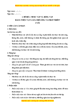 Giáo án Bài 15 Khoa học lớp 4 (Chân trời sáng tạo): Thực vật cần gì để sống và phát triển