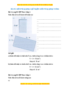 VBT Toán lớp 3 Bài 95 (Cánh diều): Diện tích hình chữ nhật, diện tích hình vuông