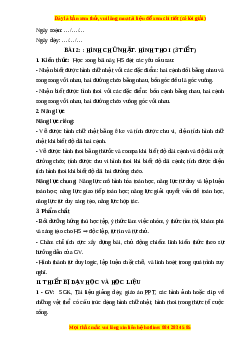 Giáo án Hình chữ nhật. Hình thoi Toán 6 Cánh diều