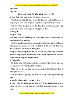 Giáo án Hình chữ nhật. Hình thoi Toán 6 Cánh diều