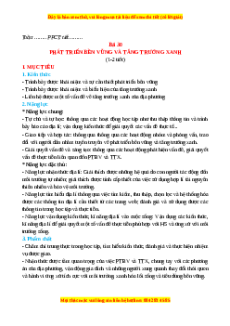 Giáo án Bài 30 Địa lí 10 Cánh diều: Phát triển bền vững và tăng trưởng xanh