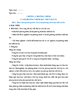 Giáo án Toán 9 Kết nối tri thức Học kì 1