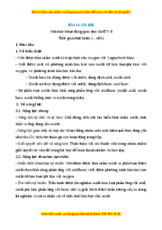 Giáo án Oxide Hóa học 8 Cánh diều