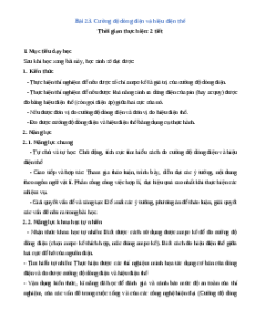 Giáo án Cường độ dòng điện và hiệu điện thế Vật lí 8 Cánh diều