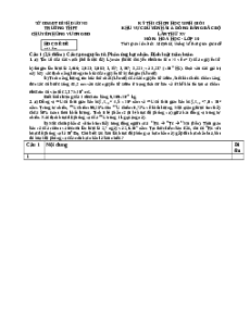 Đề thi HSG Hóa học 10 Trường THPT Chuyên HV - Bình Dương