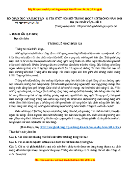 Đề Tốt nghiệp Ngữ Văn 2024 theo đề tham khảo (Đề 9)