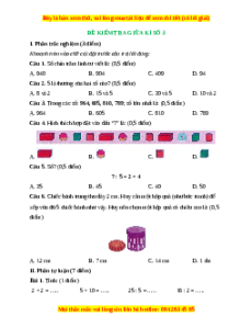 Đề thi giữa kì 2 Toán lớp 2 Cánh diều - Đề 3