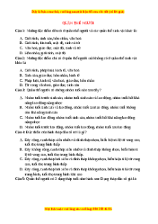 Trắc nghiệm Quần thể người Sinh học 9