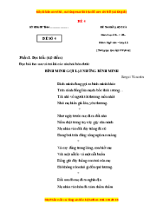 Đề thi giữa kì 1 Ngữ văn 11 Kết nối tri thức (đề 4)