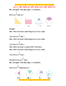 Giải Sgk Toán lớp 3 Bài 27: Một phần ba. Một phần năm. Một phần sáu (Cánh diều)