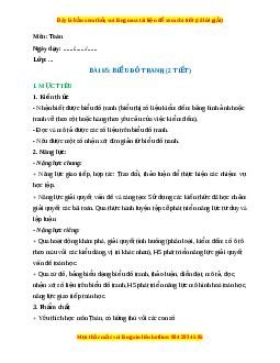 Giáo án Biểu đồ tranh Toán lớp 2 Kết nối tri thức
