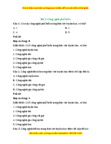 Trắc nghiệm Bài 3: Công nghệ phổ biến