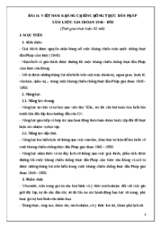 Giáo án Bài 14 Lịch sử 9 Kết nối tri thức (2024): Việt Nam kháng chiến chống thực dân Pháp xâm lược giai đoạn 1946 - 1950