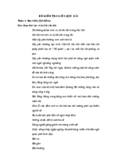 Đề thi giữa kì 1 Ngữ văn 12 Kết nối tri thức (Đề 7)