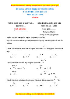 Đề thi giữa kì 2 Toán 8 Kết nối tri thức (Đề 6)