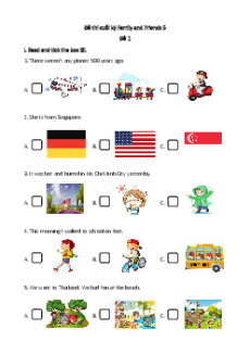 Bộ 5 đề thi Cuối kì 1 Tiếng Anh lớp 5 Family and Friends có đáp án