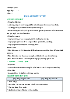 Giáo án Bài 10: Luyện tập Toán lớp 5 Cánh diều