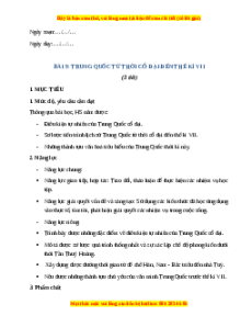 Giáo án Bài 9 Lịch sử 6 Chân trời sáng tạo (2024): Trung Quốc từ thời cổ đại đến thế kỉ VII