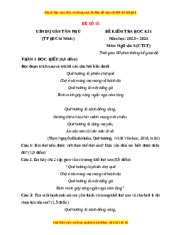 Đề thi cuối kì 1 Ngữ văn 6 Chân trời sáng tạo (đề 15)