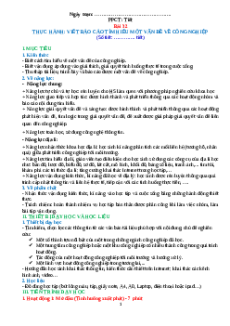 Giáo án Bài 32 Địa lí 10 Kết nối tri thức: Thực hành: Viết báo cáo tìm hiểu một vấn đề công nghiệp