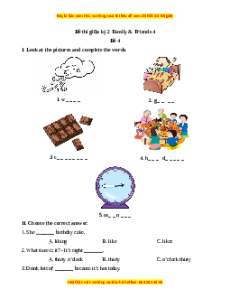 Đề thi giữa kì 2 Tiếng Anh lớp 4 Family and Friends (Đề 4)