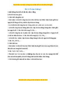 Hệ thống hóa kiến thức Chương 3 Hóa 10 Kết nối tri thức