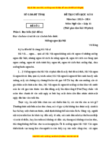 Đề thi cuối kì 2 Ngữ văn 11 Cánh diều (Đề 2)