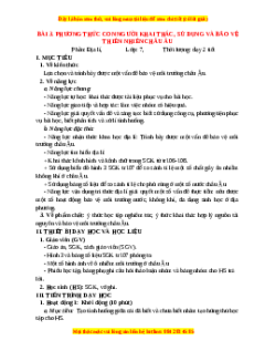 Giáo án Bài 3 Địa lí 7 Chân trời sáng tạo: Phương thức con người khai thác, sử dụng và bảo vệ thiên nhiên châu Âu