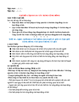 Giáo án HĐTN 10 Kết nối tri thức Chủ đề 6. Tham gia xây dựng cộng đồng
