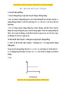 Lý thuyết Vật lý 10 Kết nối tri thức Bài 7: Đồ thị độ dịch chuyển – thời gian