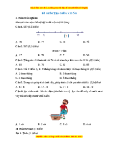 Đề thi giữa kì 1 Toán lớp 2 Chân trời sáng tạo - Đề 8