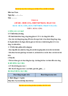 Giáo án Bảng cộng, bảng trừ trong phạm vi 10 Toán lớp 1 Kết nối tri thức
