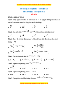 Đề thi cuối kì 2 Toán 11 Cánh diều (Đề 1)