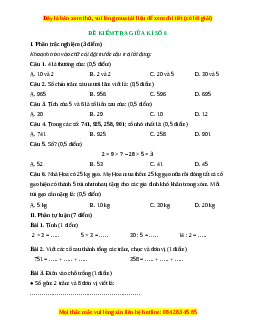 Đề thi giữa kì 2 Toán lớp 2 Kết nối tri thức - Đề 6