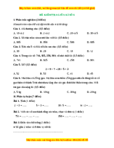 Đề thi giữa kì 2 Toán lớp 2 Kết nối tri thức - Đề 6