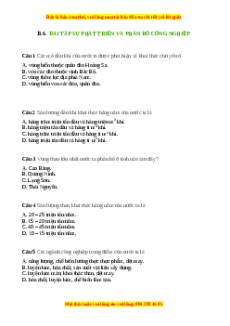 Trắc nghiệm Bài 12 Địa lí 9: Sự phát triển và phân bố công nghiệp