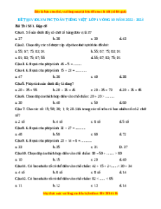 Đề thi Violympic Toán lớp 1 Vòng 10 có lời giải