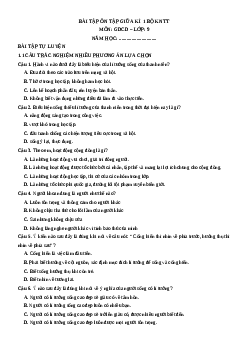 Bài tập ôn tập Giữa kì 1 GDCD 9 Kết nối tri thức cấu trúc mới