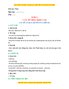 Giáo án Các số có hai chữ số (Từ 21 đến 40) Toán lớp 1 Cánh diều