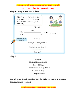 Giải Sgk Toán lớp 3 Bài 15: Bài toán giải bằng hai bước tính (Chân trời sáng tạo)