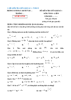 Đề thi giữa kì 1 Toán 9 Kết nối tri thức (Đề 7)